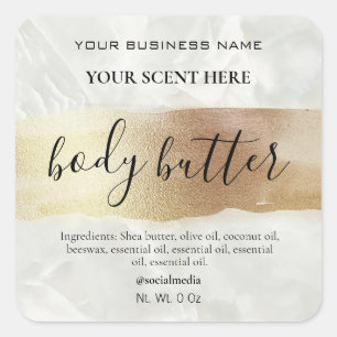 Painted Gold Marble Body Butter Labels