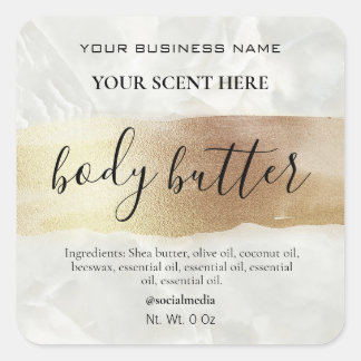 Painted Gold Marble Body Butter Labels