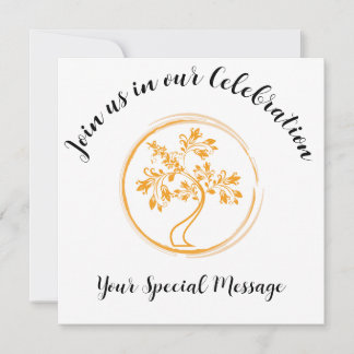 Painted Golden Tree of Life End-of-treatment Party Invitation