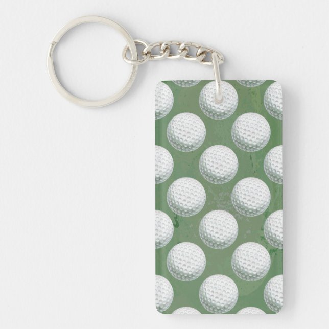 Painted Golf Ball Pattern Key Ring (Front)