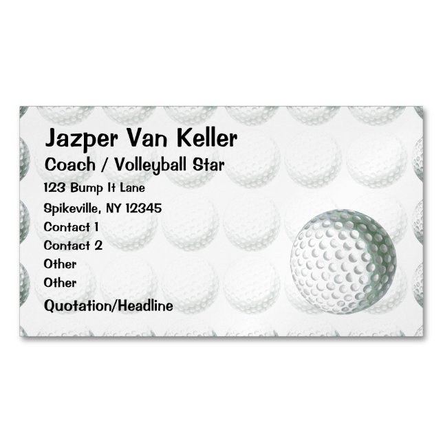 Painted Golf Ball Pattern Magnetic Business Card (Front)