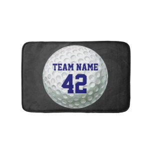Painted Golf Ball with Name Bath Mat