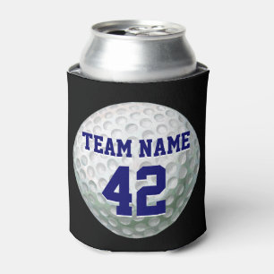 Painted Golf Ball with Name Can Cooler