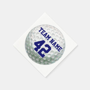 Painted Golf Ball with Name Napkin