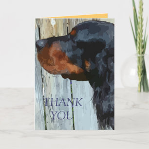 Painted Gordon Setter Thank You Note Card