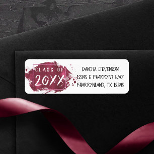 Painted Grad   Hot Pink Splatter Return Address Label