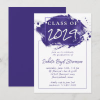 Painted Grad | Violet Purple Splatter Brushstroke