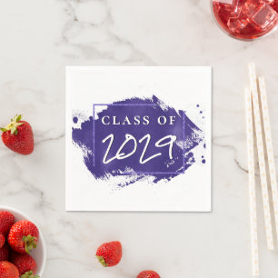 Painted Grad Violet Purple Splatter Brushstroke Napkin