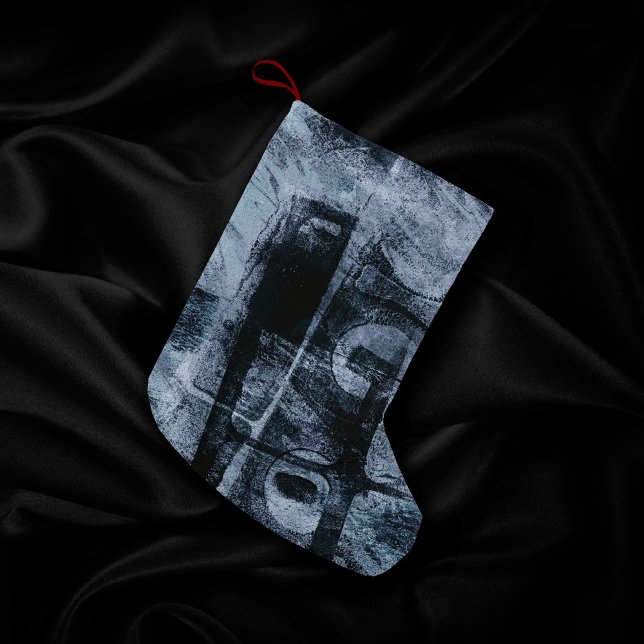 Painted Graffiti Grunge | Dark Navy and Denim Blue Small Christmas Stocking (Creator Uploaded)