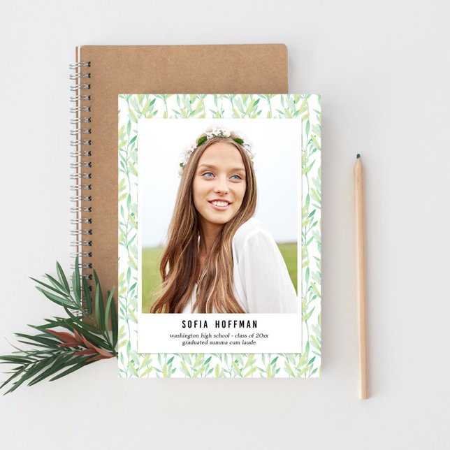Painted Greenery Graduation Announcement Invite (Creator Uploaded)