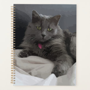 Painted Grey Cat for the Cat Lover Planner