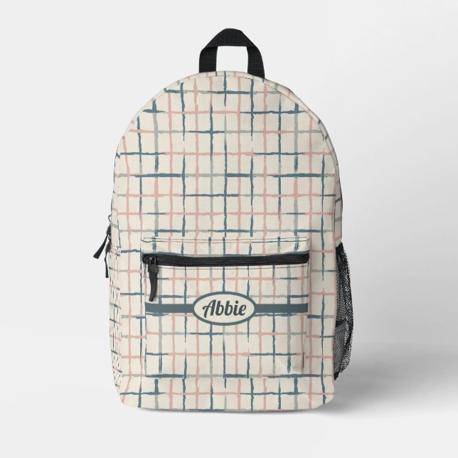 Painted Grid Printed Backpack (Front)