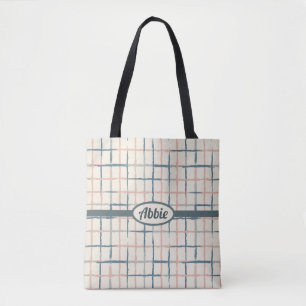 Painted Grid Tote Bag