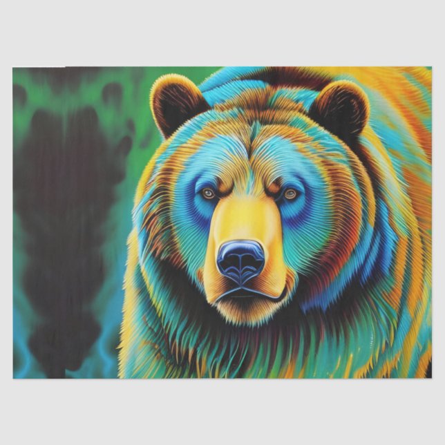 Painted Grizzly Bear Tissue Paper (Front)