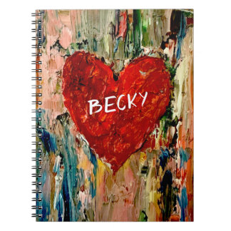 Painted Heart Art Spiral Photo Notebook