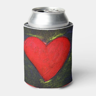 Painted Heart Can Cooler