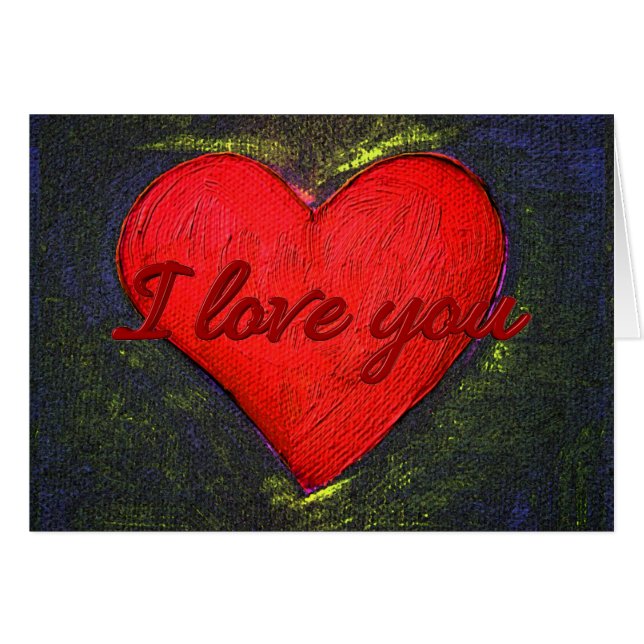 Painted Heart Card (Front Horizontal)