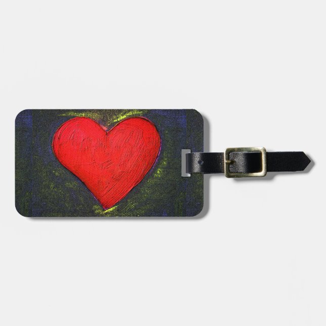 Painted Heart Luggage Tag (Front Horizontal)