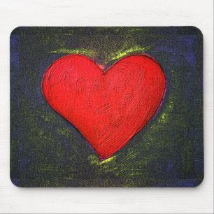 Painted Heart Mouse Pad