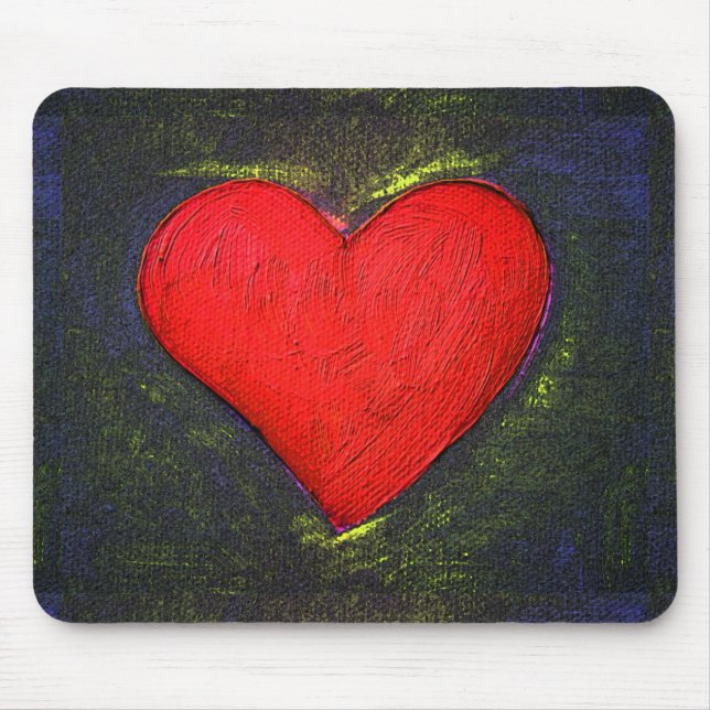 Painted Heart Mouse Pad (Front)