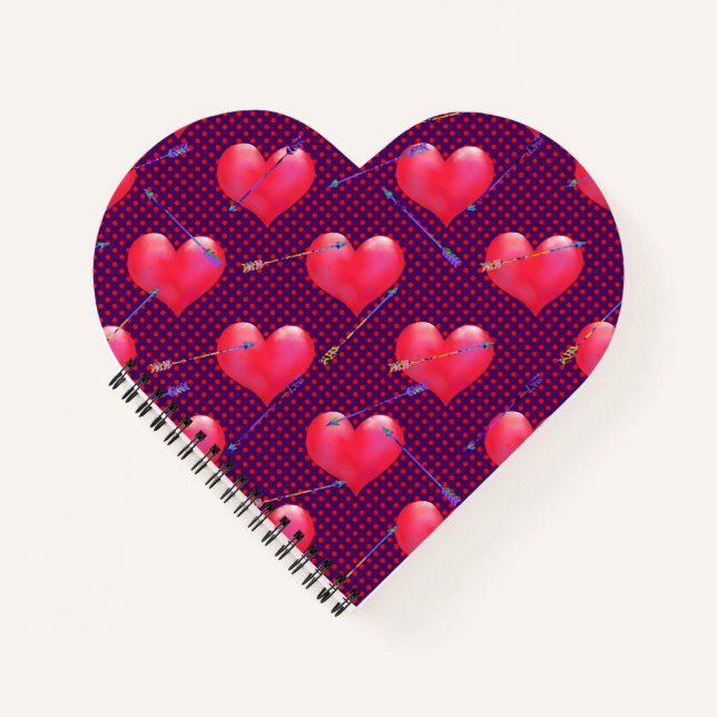 Painted Hearts and Arrows | Valentine's Day Notebook (Front)
