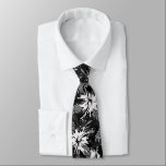 Painted Hibiscus Hawaiian Floral  Black and White Tie<br><div class="desc">White,  grey and black colorway. A modern art approach to painted hibiscus flowers create this aloha shirt print. This design comes in several colorways.</div>