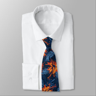 Painted Hibiscus Hawaiian Floral Two-sided Printed Tie