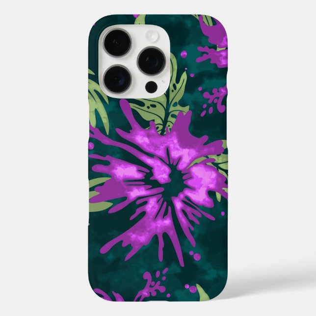 Painted Hibiscus Hawaiian Floral Violet Case-Mate iPhone Case (Back)