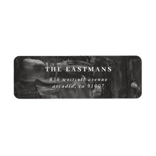 Painted Holiday Return Address Label - Black