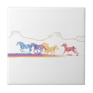 Painted Horses in the Painted Desert Ceramic Tile