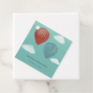 Painted Hot Air Balloons Custom Wedding Favour Tags