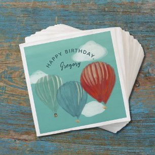 Painted Hot Air Balloons Personalised Napkin