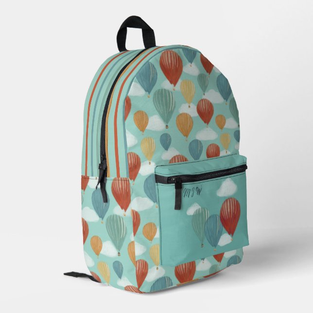 Painted Hot Air Balloons Personalised Printed Backpack (Back Corner Left)