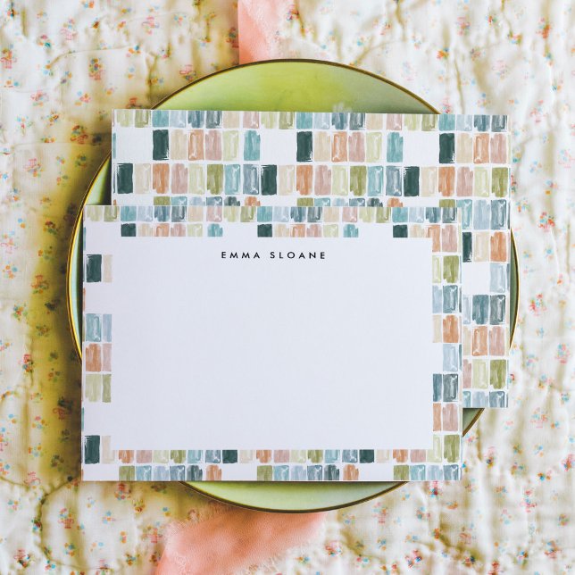 Painted Jewel Personalised Note Cards (Watercolor painted jewels personalized note card set.)