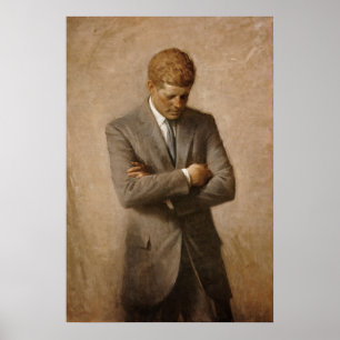Painted John F. Kennedy White House Portrait Poster