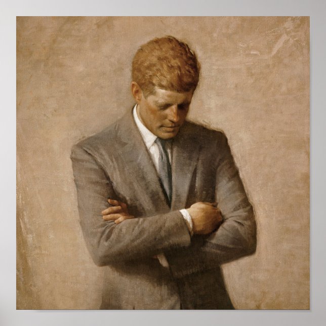 Painted John F. Kennedy White House Portrait Poster (Front)