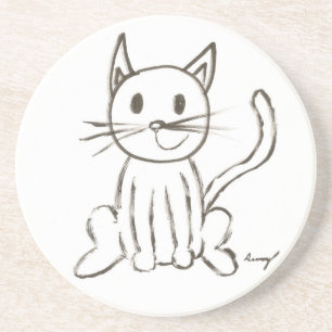 Painted Kitty Coaster
