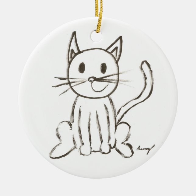 Painted Kitty "Kitty's 1st Christmas" Ornament (Front)