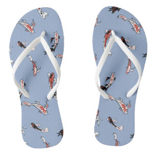Painted Koi Swimming in Pond Thongs