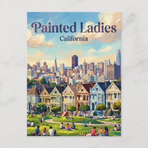 Painted Ladies at Alamo Square California Postcard