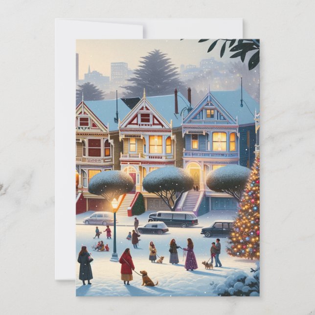Painted Ladies Christmas Magic San Francisco Thank You Card (Front)