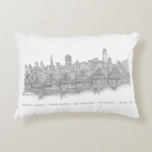 Painted Ladies, San Francisco, United States Decorative Cushion