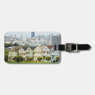 Painted Ladies, Victorian houses and skyline Luggage Tag