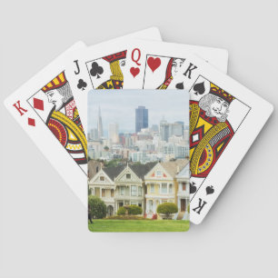 Painted Ladies, Victorian houses and skyline Playing Cards