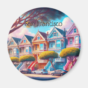Painted Ladies Victorian  San Francisco Souvenir Magnet
