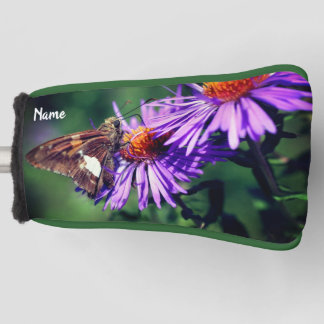 Painted Lady Butterfly Aster Flower Personalised   Golf Head Cover