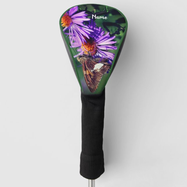 Painted Lady Butterfly Aster Flower Personalised  Golf Head Cover (Front)