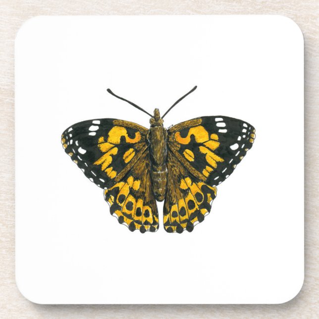 Painted lady butterfly coaster (Front)