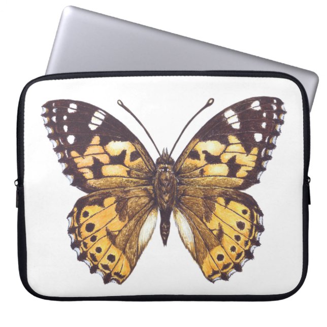 Painted lady butterfly laptop sleeve (Front)