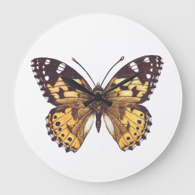 Painted lady butterfly large clock (Front)
